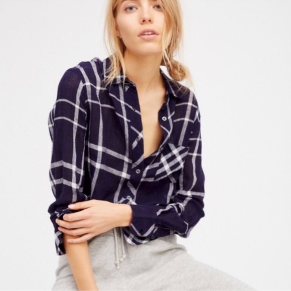 Rails Lurex Hunter Plaid Button Front Plaid Shirt Size XS - Picture 2 of 13